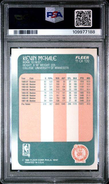 Graded 1988 Fleer Kevin McHale #11 Basketball Card PSA 8 NM-MT