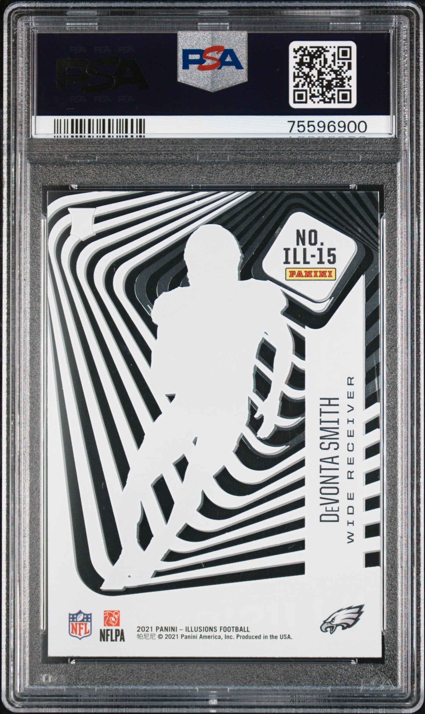 Graded 2021 Panini Illusions DeVonta Smith #ILL15 Illusionists Rookie RC Football Card PSA 10 Gem Mint