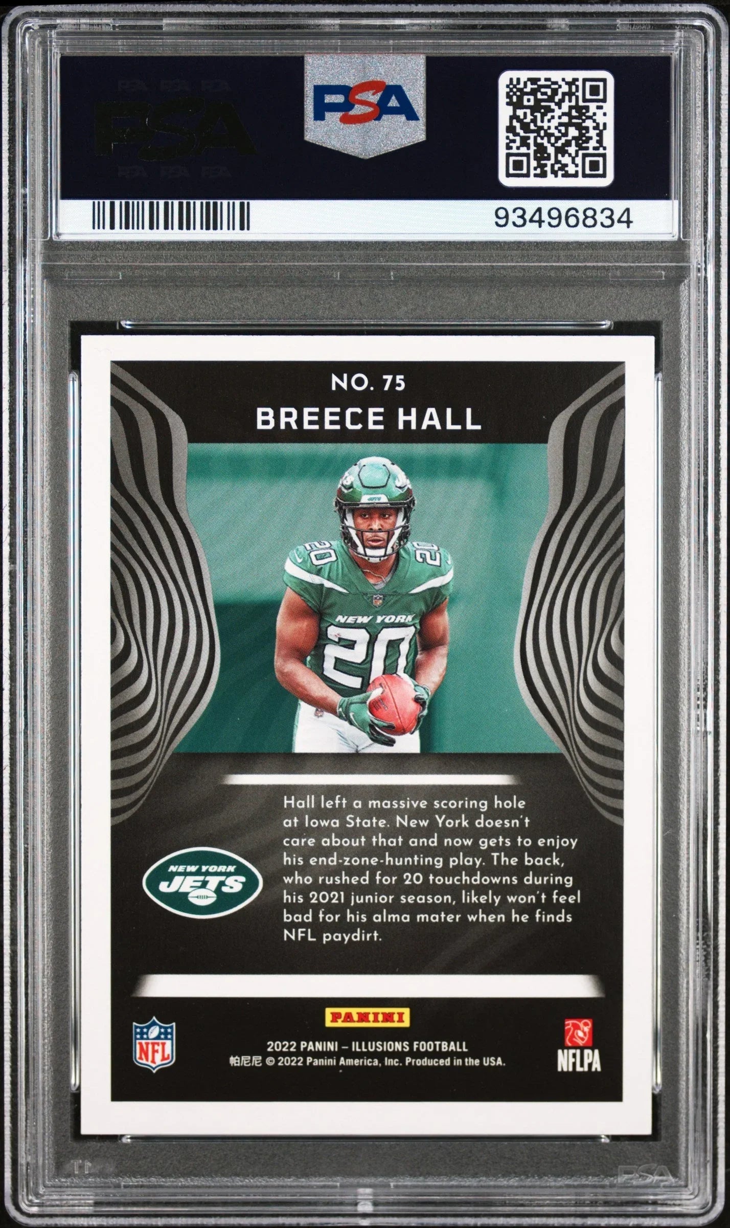 Graded 2022 Panini Illusions Breece Hall #75 Retail Rookie RC Football Card PSA 10 Gem Mint