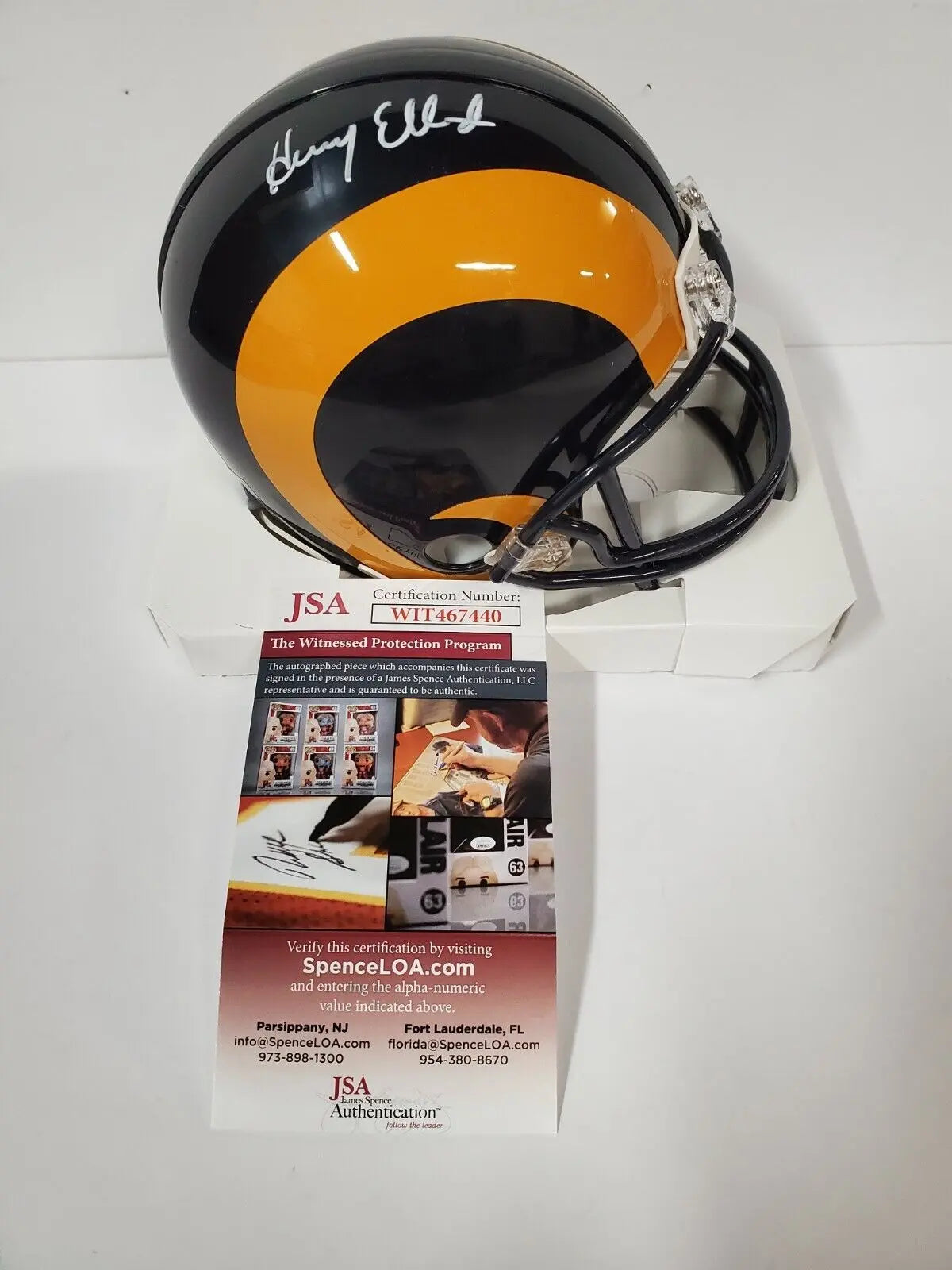 Los Angeles Rams Henry Ellard Autographed Classic Mini Helmet Jsa Coa