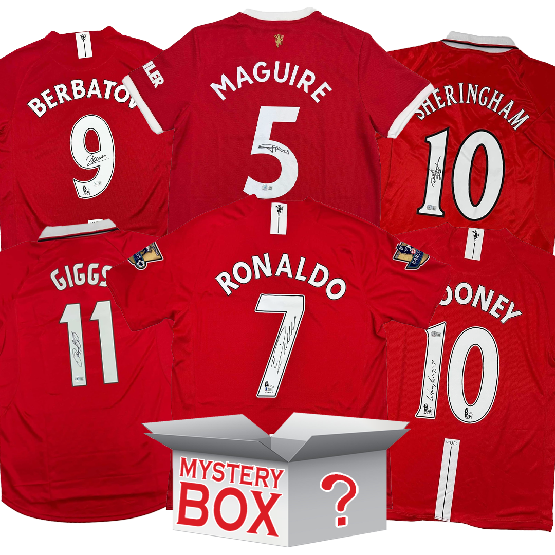 Manchester United Autographed/Signed Soccer Jersey Mystery Box with PSA JSA or Beckett COA