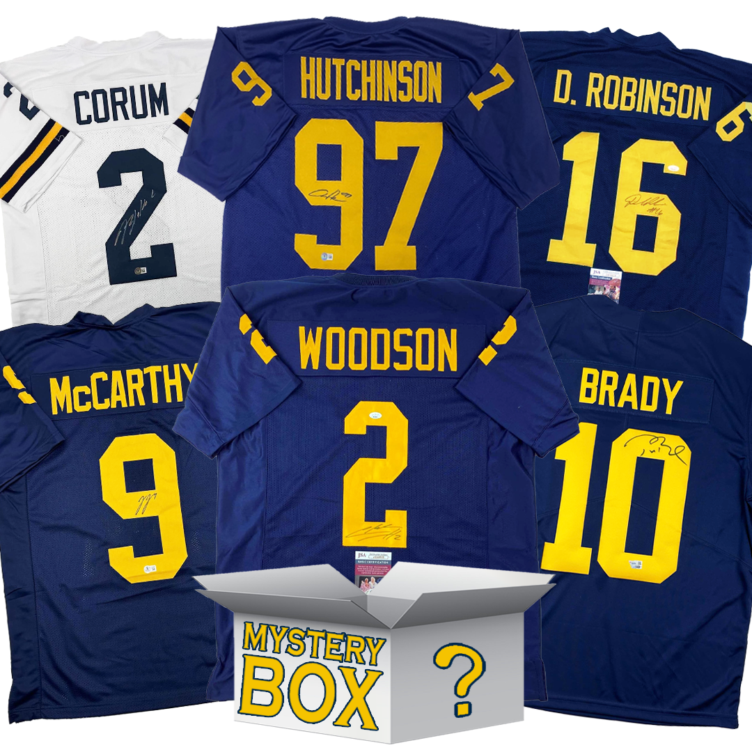 Autographed/Signed University of Michigan College Football Jersey Mystery Box with PSA JSA or Beckett COA