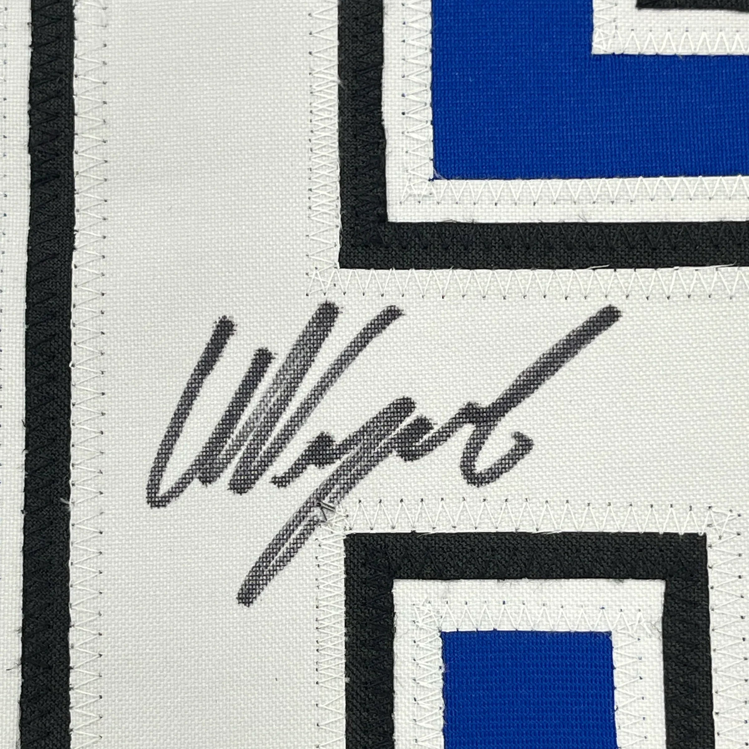 Framed Autographed/Signed Nikita Kucherov 35x39 Tampa Bay Blue Hockey Jersey PSA/DNA COA