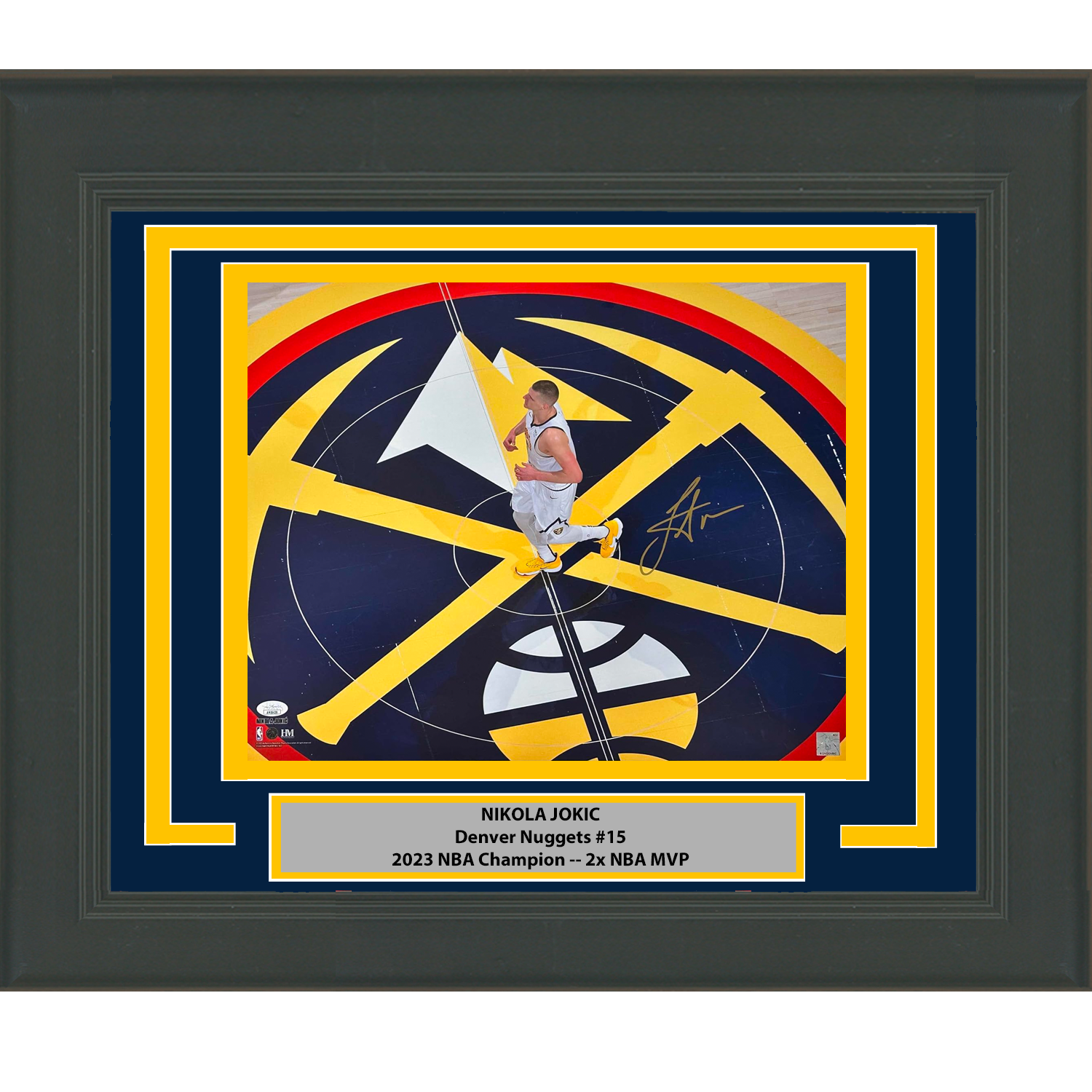 Framed Autographed/Signed Nikola Jokic Denver Nuggets 16x20 Basketball Photo JSA COA #2
