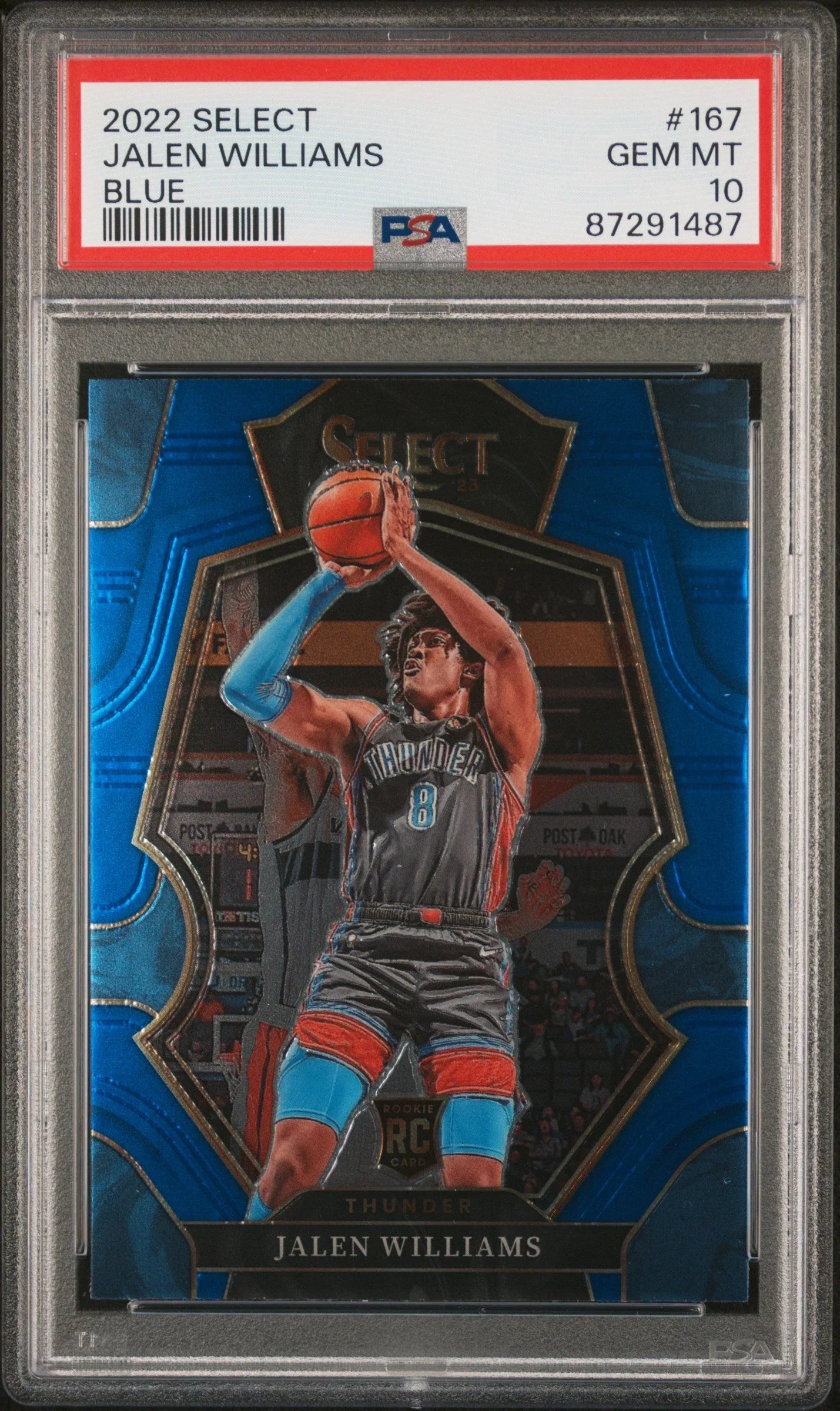 Graded 2022 Panini Select Jalen Williams #167 Blue Rookie RC Basketball Card PSA 10 Gem Mint