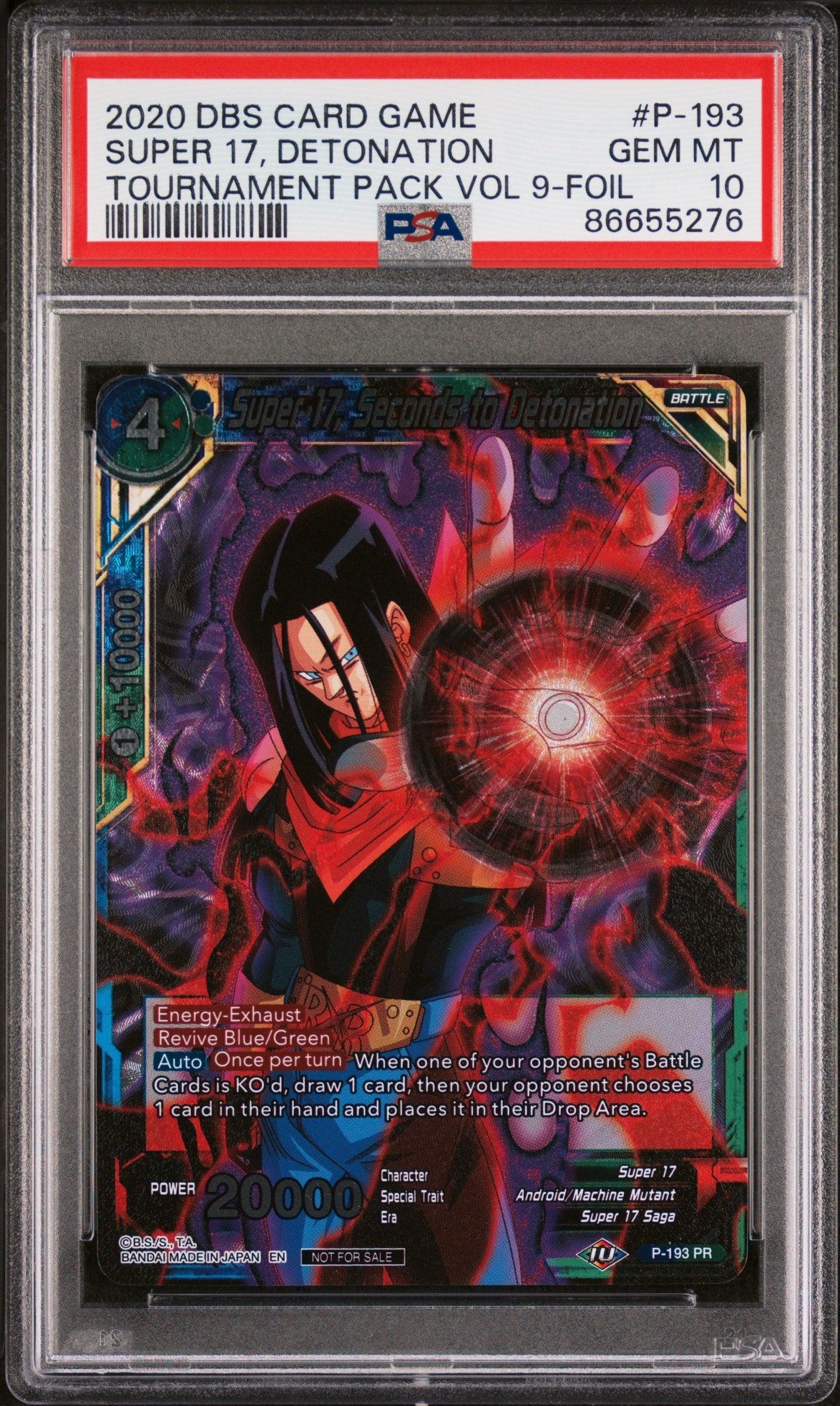 2020 DRAGON BALL SUPER OFFICIAL TOURNAMENT SUPER 17, DETONATION #P-193 - PSA 10