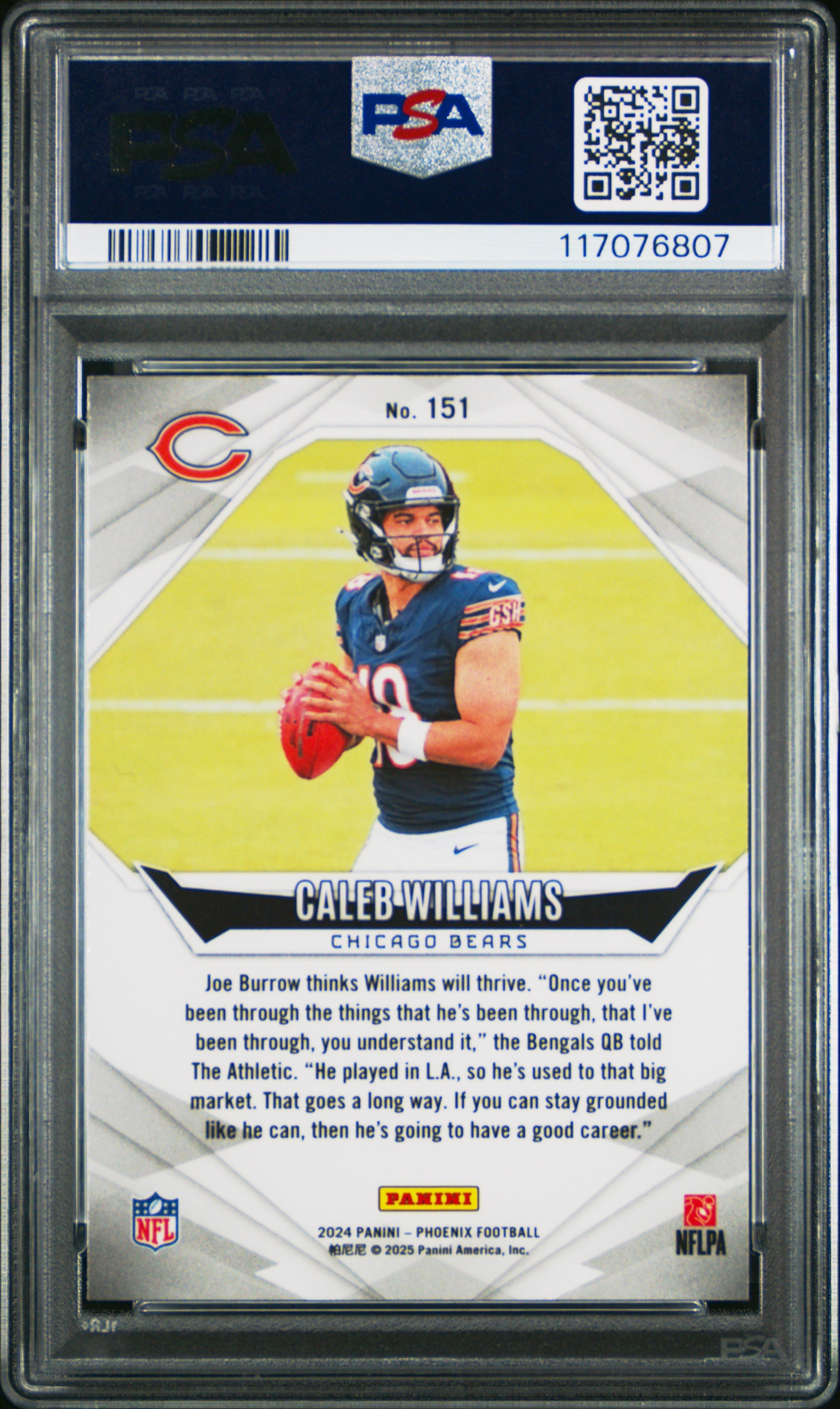 Graded 2024 Panini Phoenix Caleb Williams #151 Rookie RC Football Card PSA 10 Gem Mint