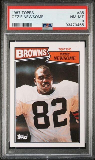 Graded 1987 Topps Ozzie Newsome #85 Football Card PSA 8 NM-MT