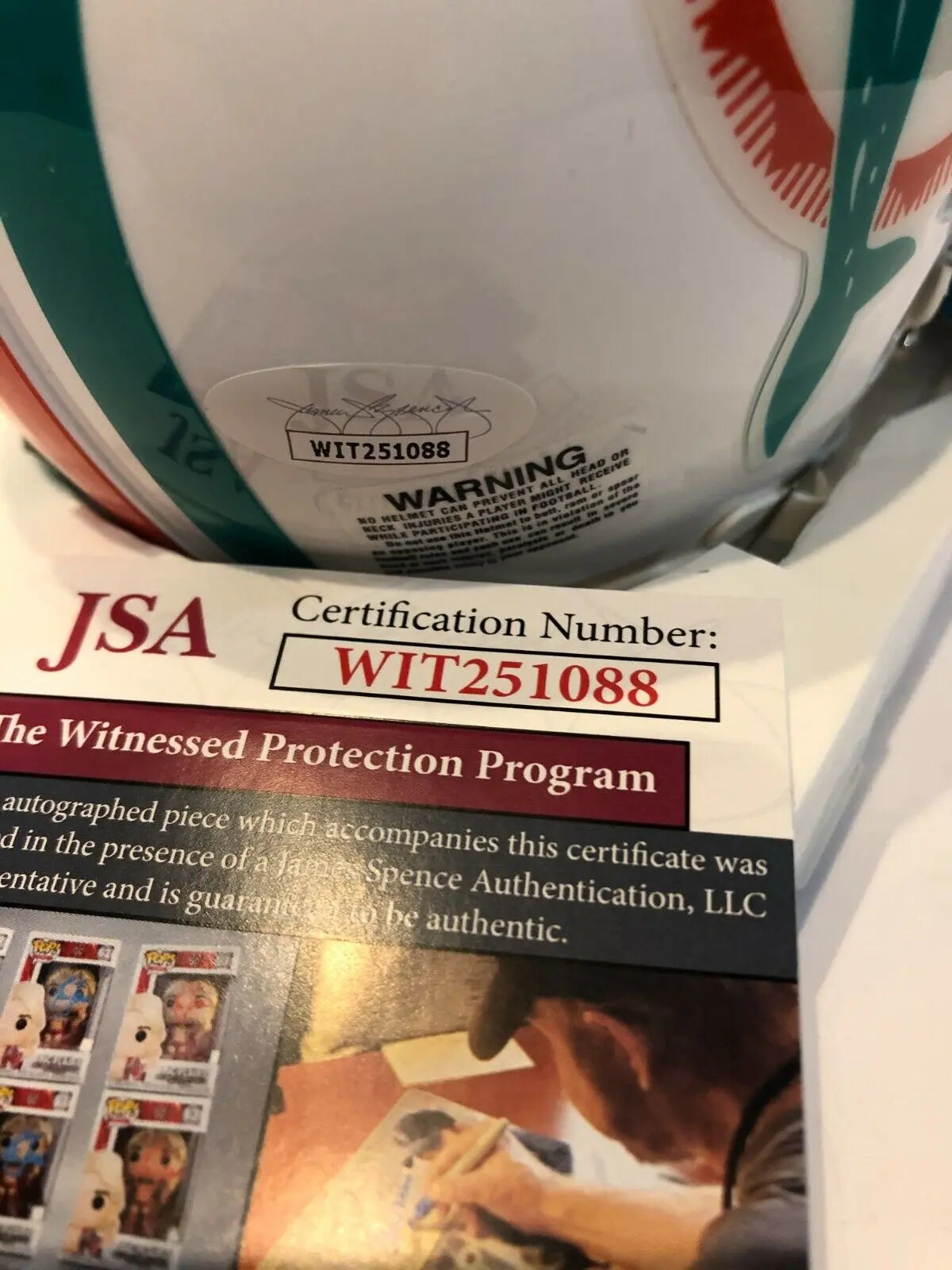Oj Mcduffie Autographed Signed Miami Dolphins Mini Helmet Jsa Coa