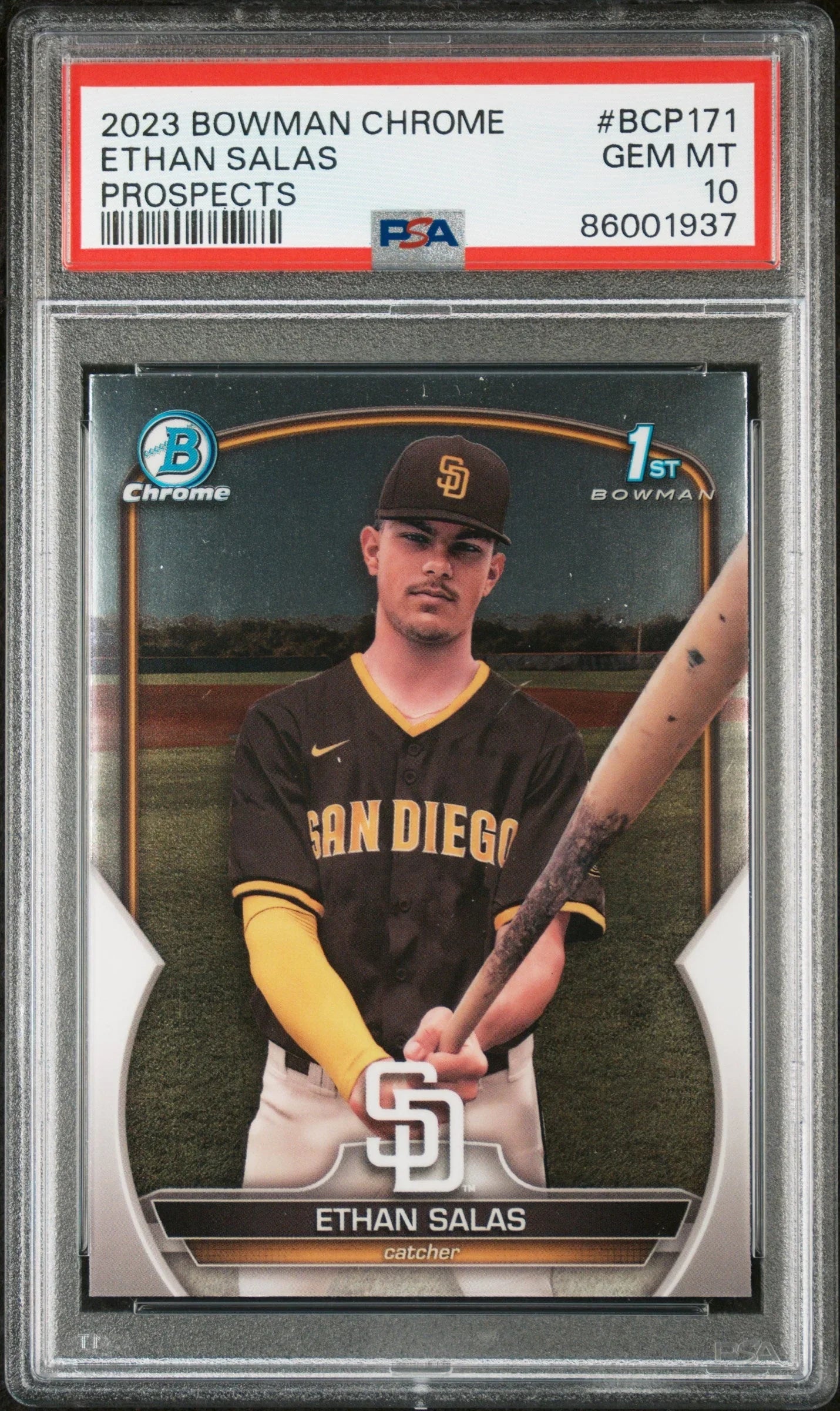Graded 2023 Topps Bowman Chrome Ethan Salas #BCP171 Prospects Rookie RC Baseball Card PSA 10 Gem Mint
