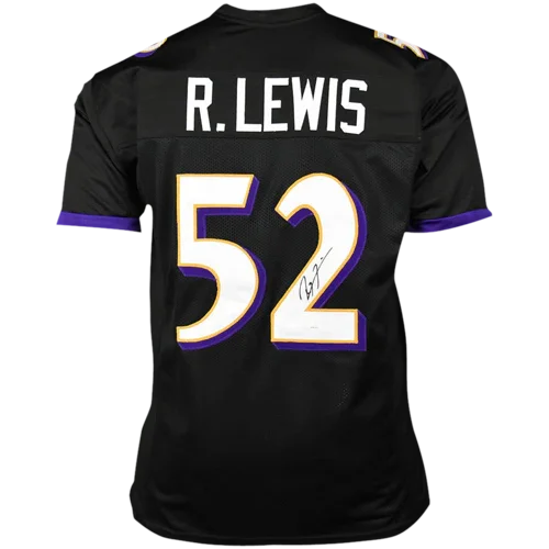 Ray Lewis Autographed Baltimore Ravens (Black #52) Custom Jersey - JSA