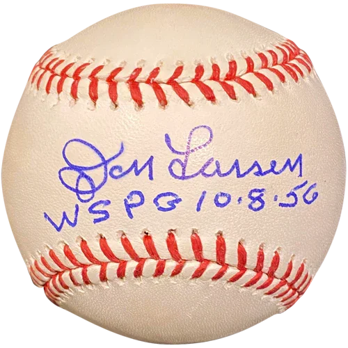 Don Larsen Autographed MLB Baseball w/ "WS PG 10-8-56"