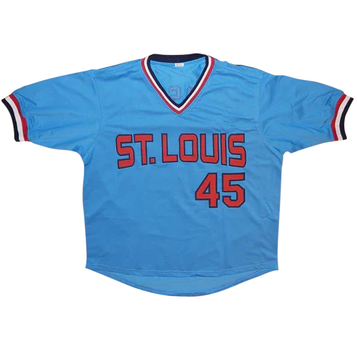Bob Gibson Autographed St. Louis (Baby Blue #45) Custom Jersey - JSA
