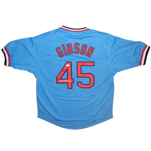 Bob Gibson Autographed St. Louis (Baby Blue #45) Custom Jersey - JSA