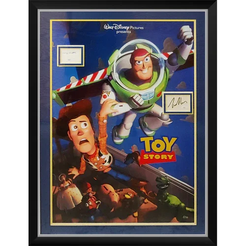 Toy Story Full-Size Movie Poster Deluxe Framed with Tom Hanks And Tim Allen Autographs - JSA