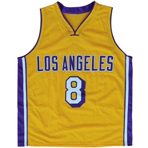 Kobe Bryant Autographed Los Angeles (Yellow #8) Custom Jersey - PSADNA, Beckett Letter