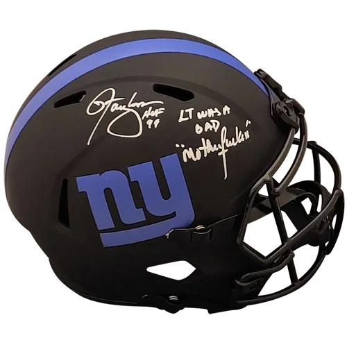 Lawrence Taylor Autographed New York Giants (ECLIPSE Alternate) Deluxe Full-Size Replica Helmet w/ LT was a Bad M* F* Inscription - Beckett Witness