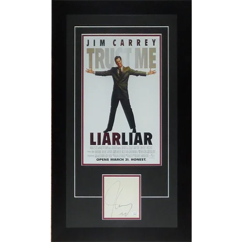 Liar Liar 11x17 Movie Poster Deluxe Framed with Jim Carrey Autograph - JSA