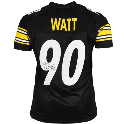 T.J. Watt Autographed Pittsburgh (Black #90) Custom Jersey - Beckett