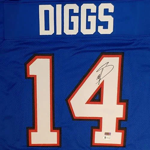 Stefon Diggs Autographed Buffalo (Blue #14) Custom Jersey - JSA