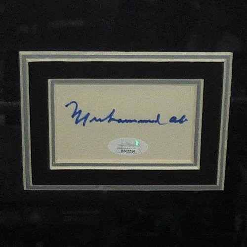 Muhammad Ali Full-Size Boxing Poster (over Liston) Deluxe Framed with Autograph - JSA