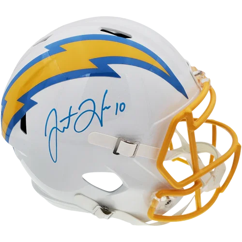 Justin Herbert Autographed Los Angeles Chargers (Speed) Deluxe Full-Size Replica Helmet - Beckett
