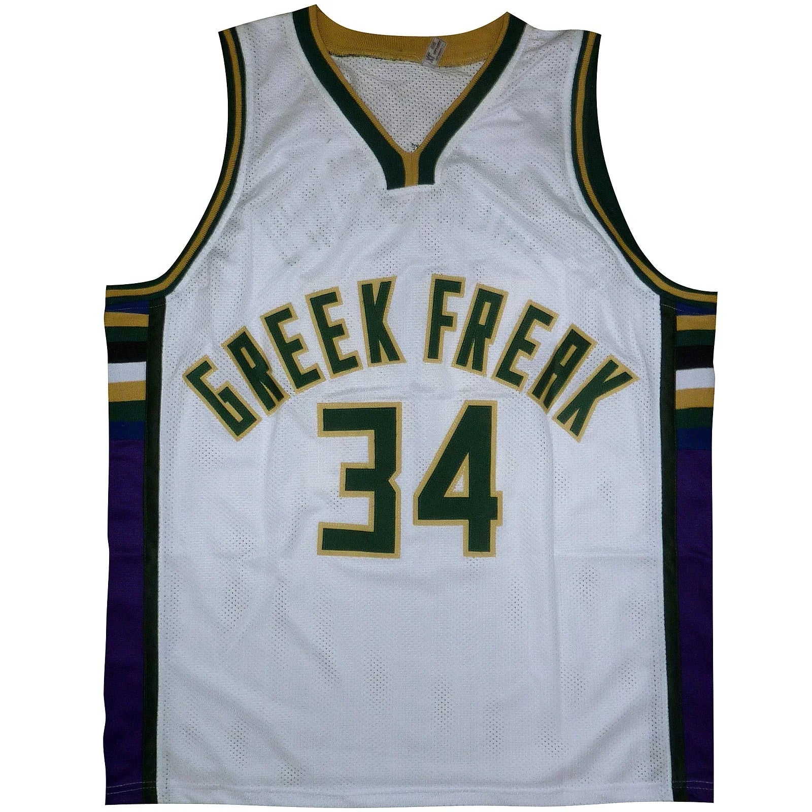 Giannis Antetokounmpo Autographed Milwaukee (White #34) Custom Jersey - Beckett