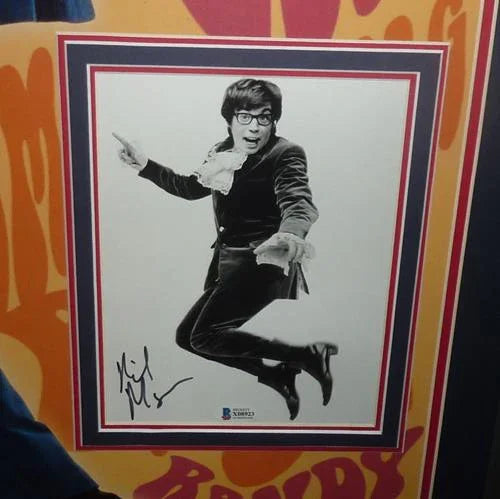 Austin Powers International Man of Mystery Full-Size Movie Poster Deluxe Framed with Mike Myers Autographed 8x10 Photo - JSA