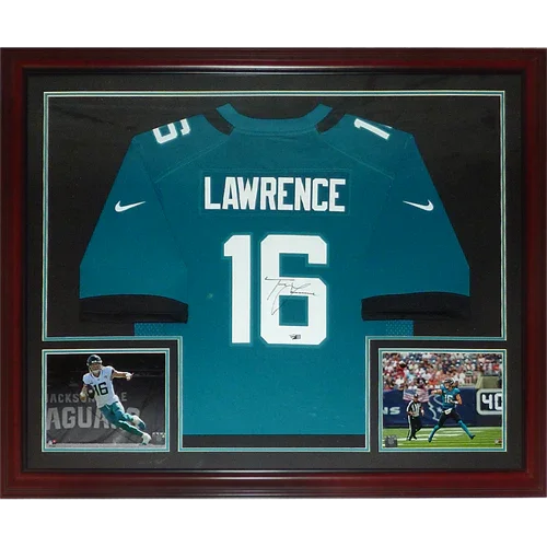 Trevor Lawrence Autographed Jacksonville Jaguars (Teal #16) Nike Deluxe Framed Jersey - Fanatics