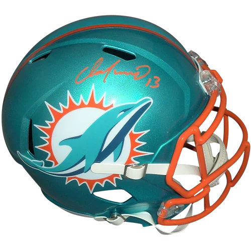 Dan Marino Autographed Miami Dolphins (FLASH Alternate) Deluxe Full-Size Replica Helmet - JSA Witness