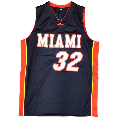 Shaquille O'Neal Autographed Miami (Black #32) Custom Jersey - Beckett