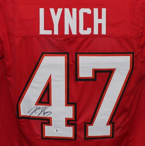 John Lynch Autographed Tampa Bay (Red #47) Custom Jersey - Beckett