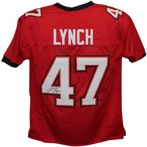 John Lynch Autographed Tampa Bay (Red #47) Custom Jersey - Beckett