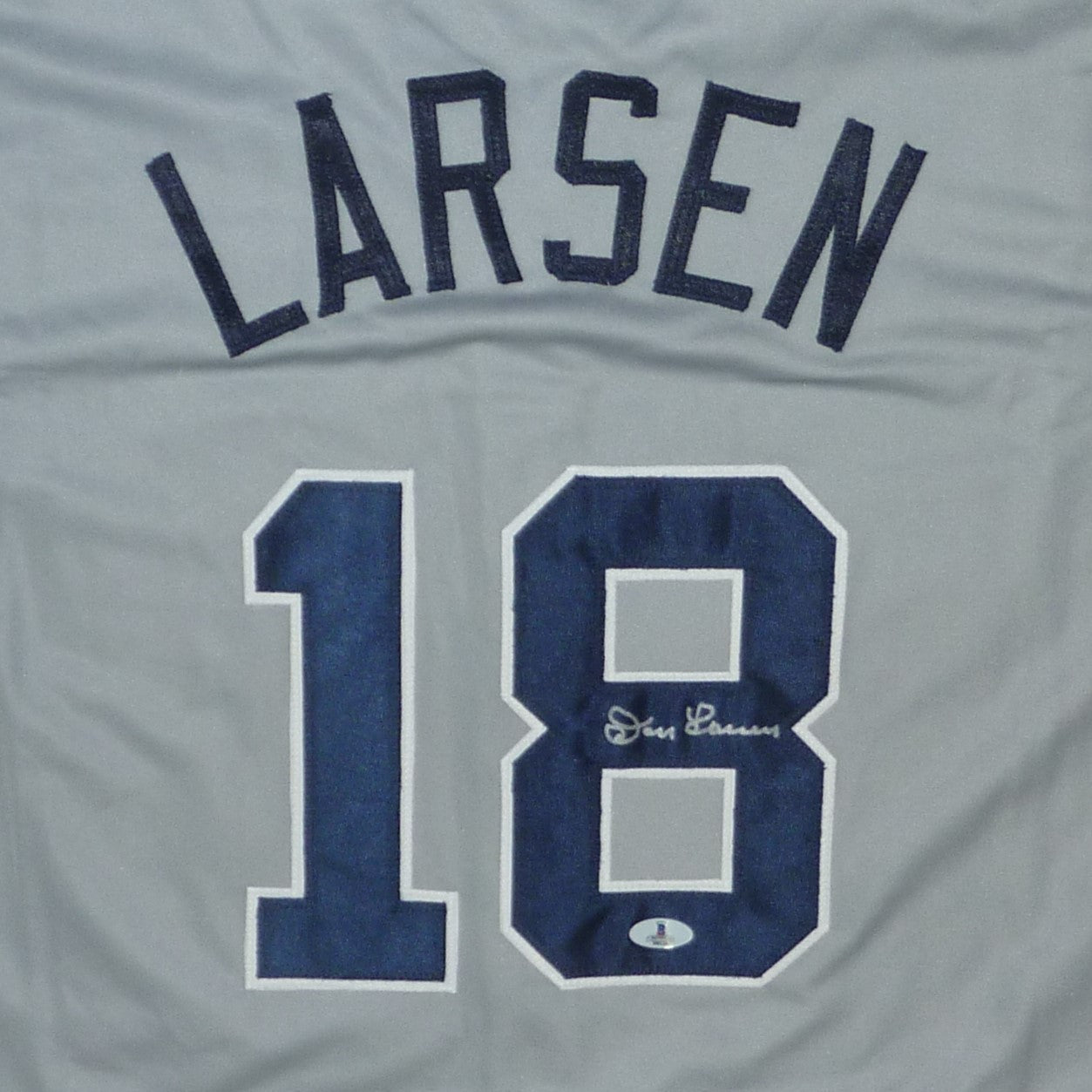 Don Larsen Autographed New York (Grey #18) Custom Jersey - JSA