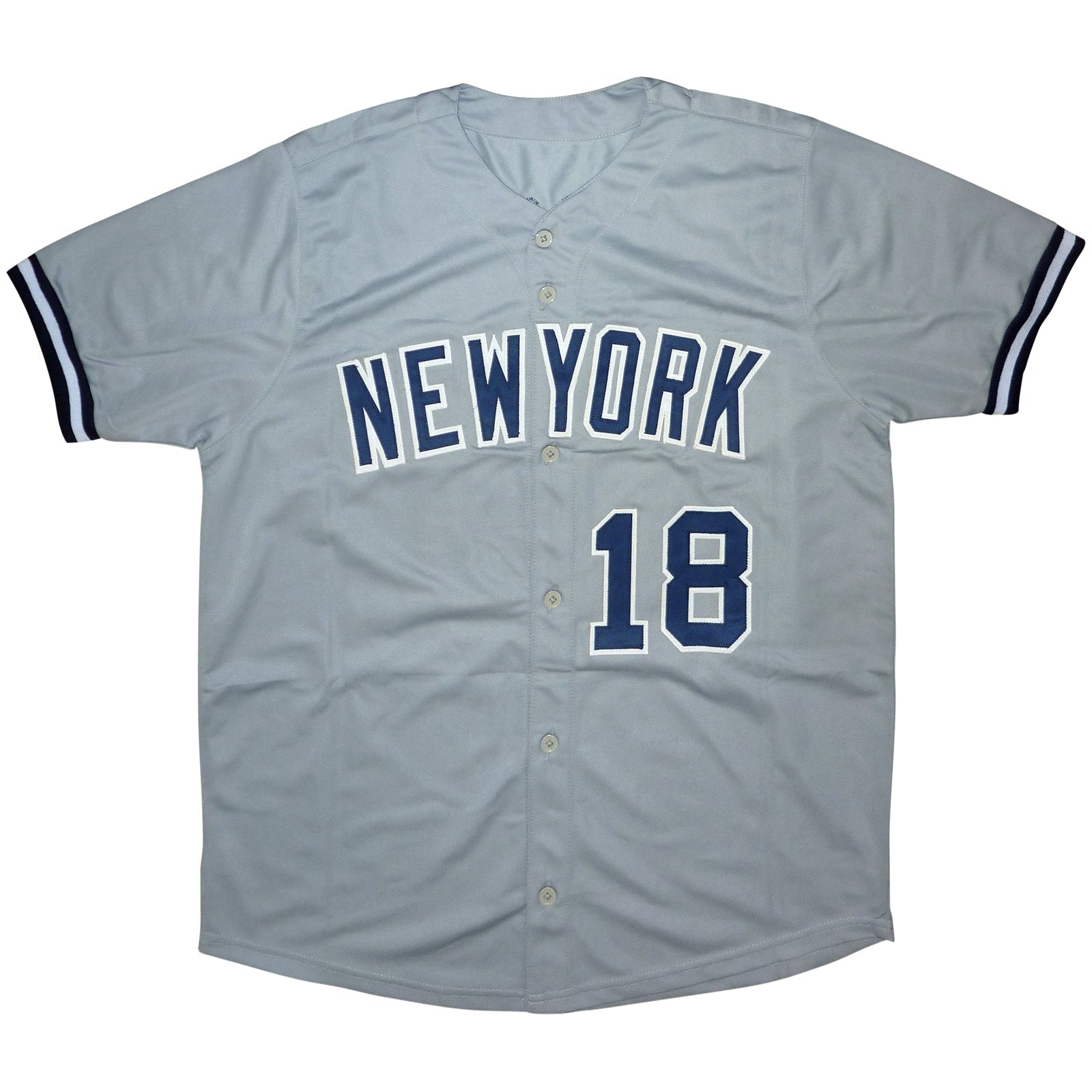 Don Larsen Autographed New York (Grey #18) Custom Jersey - JSA