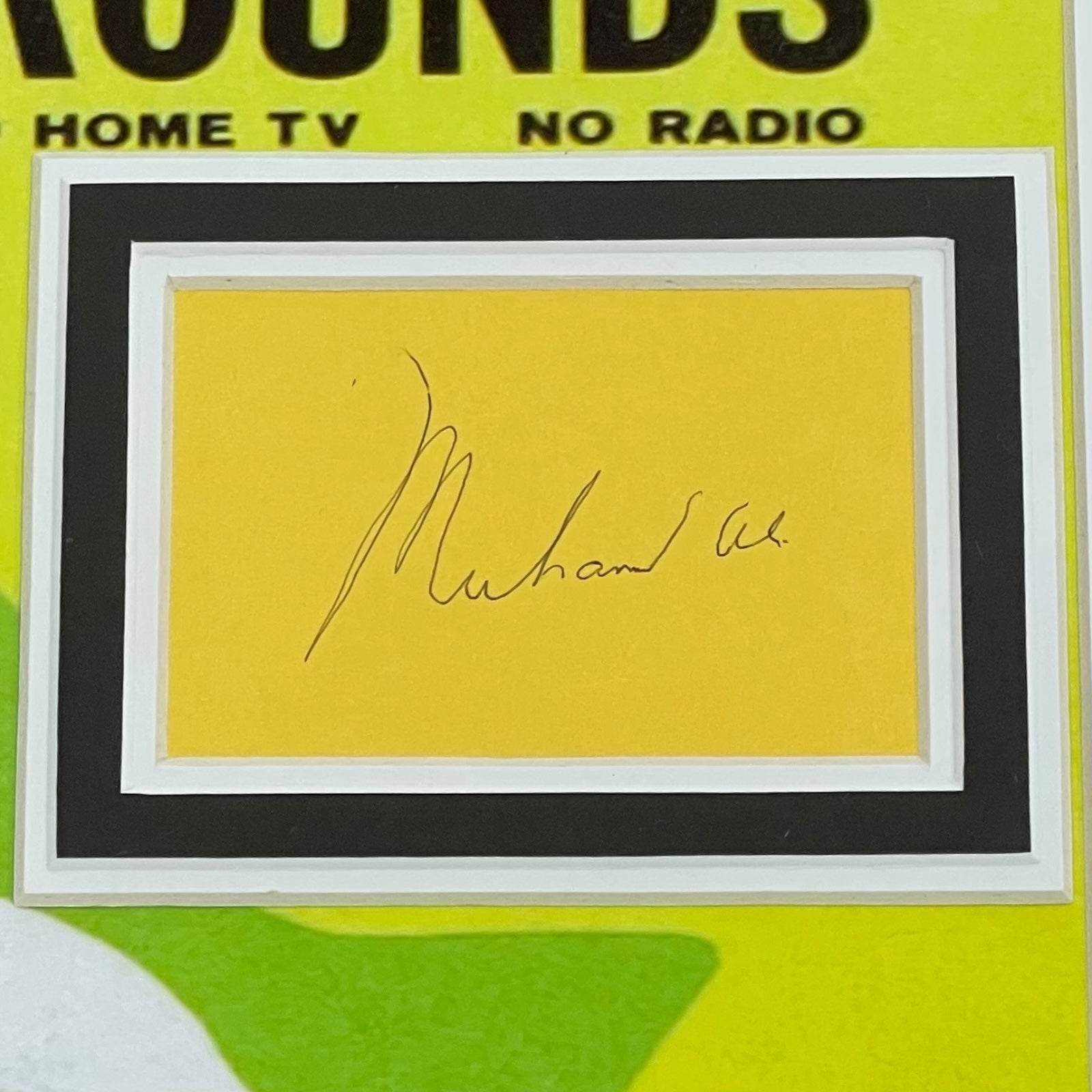 Rumble in the Jungle Full-Size Fight Poster Deluxe Framed with Muhammad Ali And George Foreman Autographs - JSA