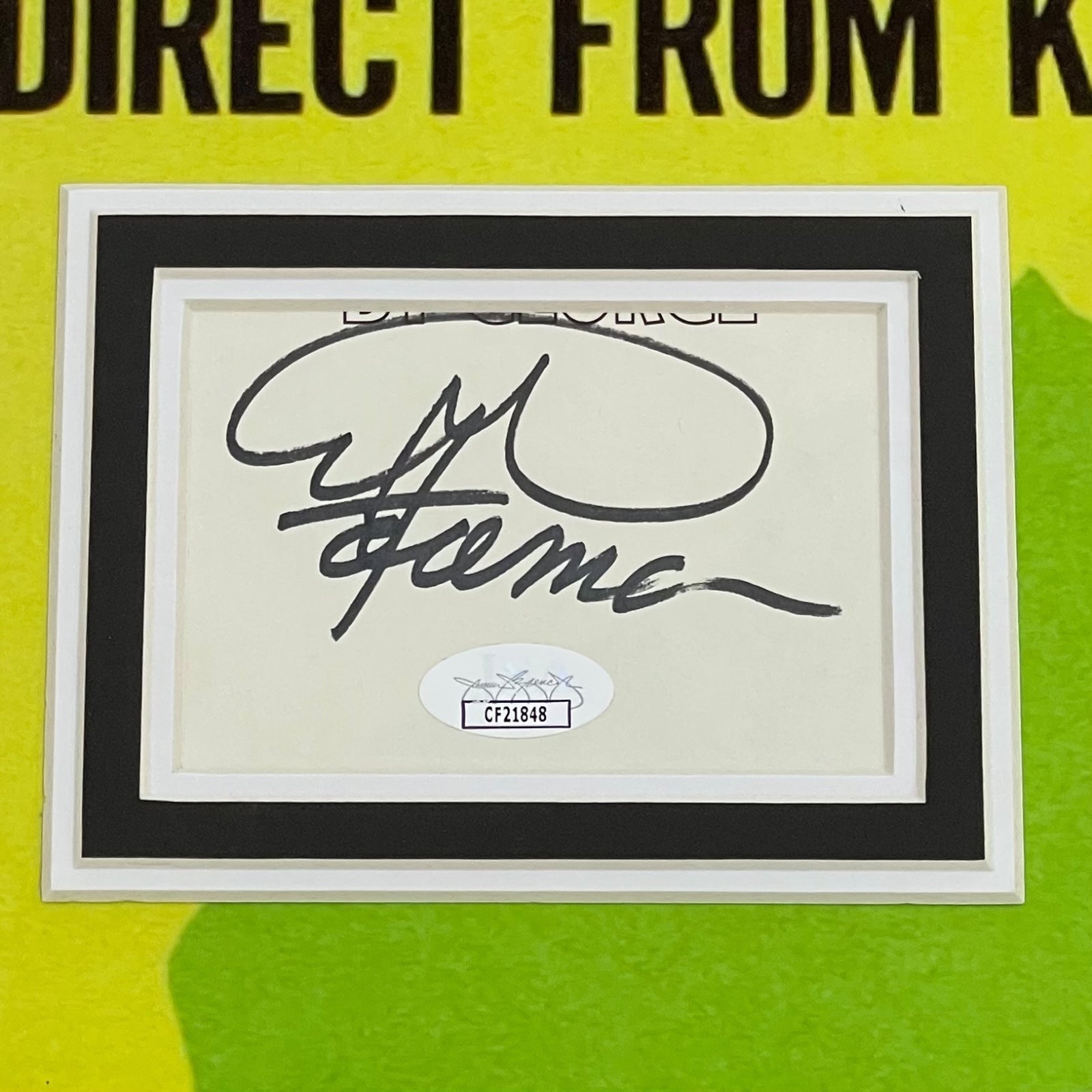 Rumble in the Jungle Full-Size Fight Poster Deluxe Framed with Muhammad Ali And George Foreman Autographs - JSA