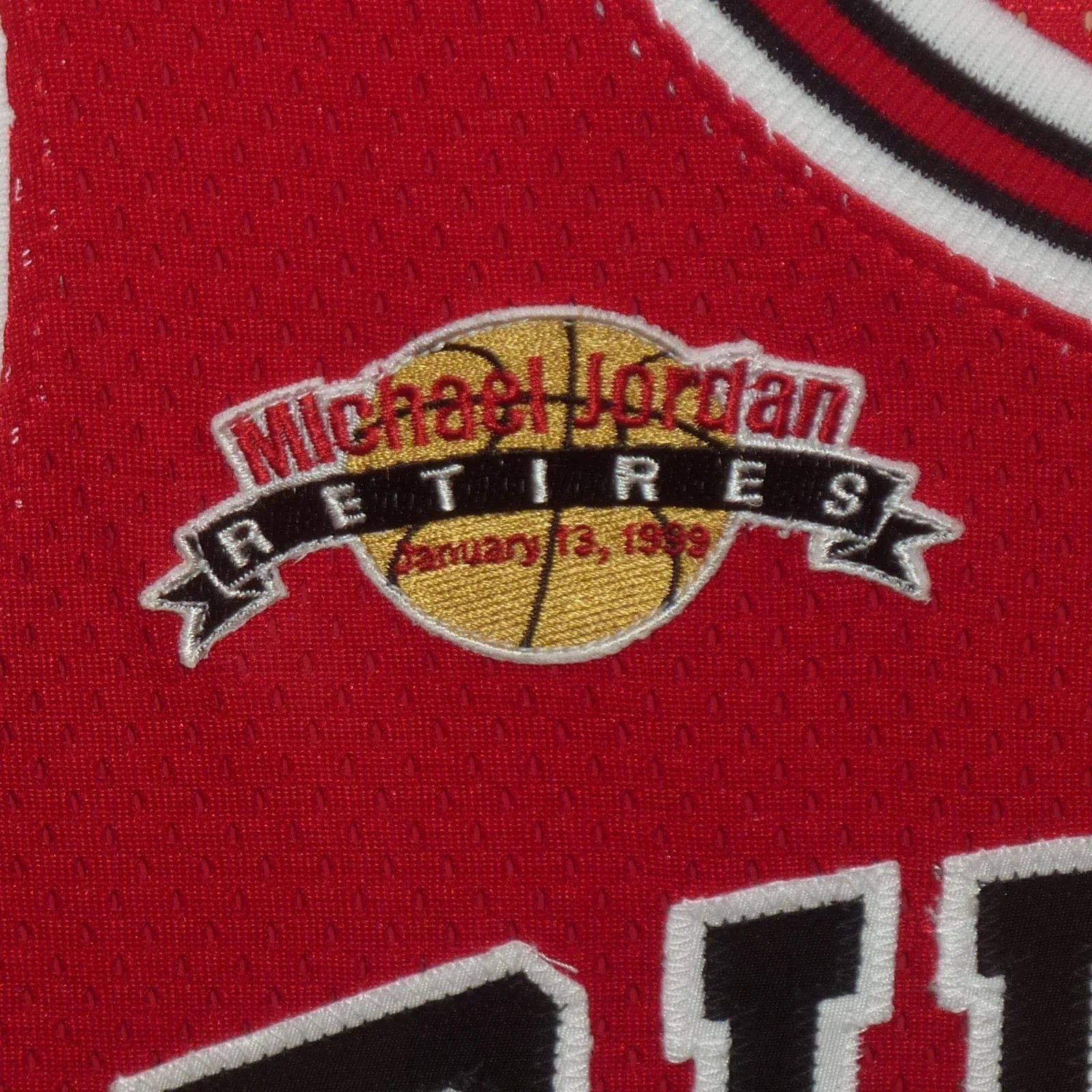 Michael Jordan Autographed Chicago Bulls (Red #23) Mitchell & Ness Retirement Patch Deluxe Framed Jersey Limited Edition #207 of 230 UDA Upper Deck