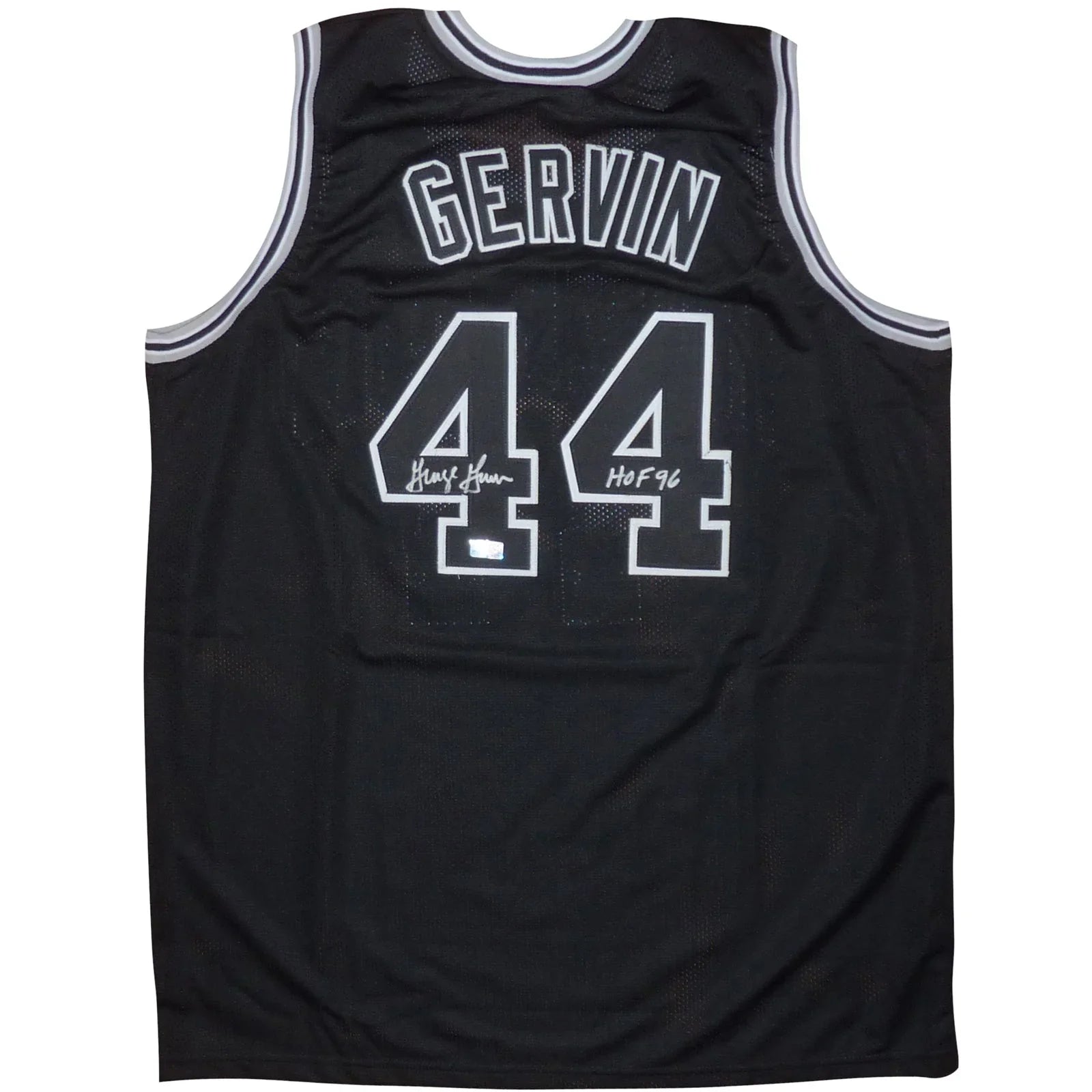 George Gervin Autographed San Antonio (Black #44) Ice Man Custom Jersey - JSA