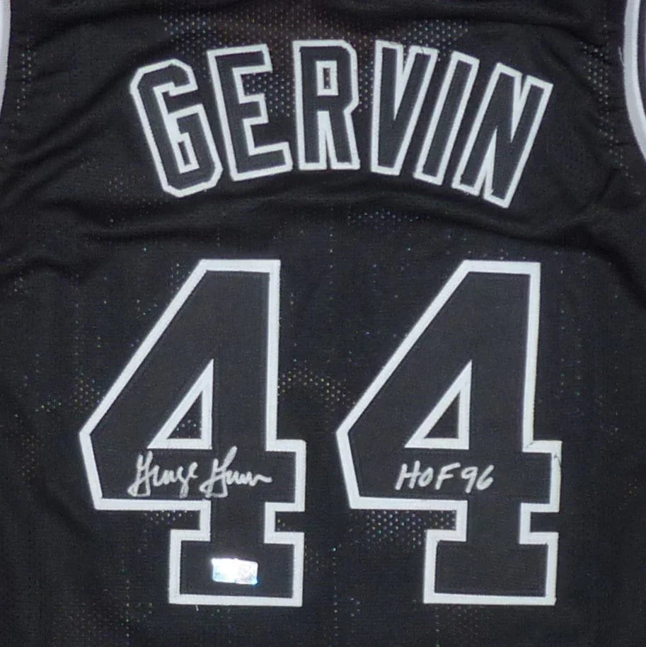 George Gervin Autographed San Antonio (Black #44) Ice Man Custom Jersey - JSA