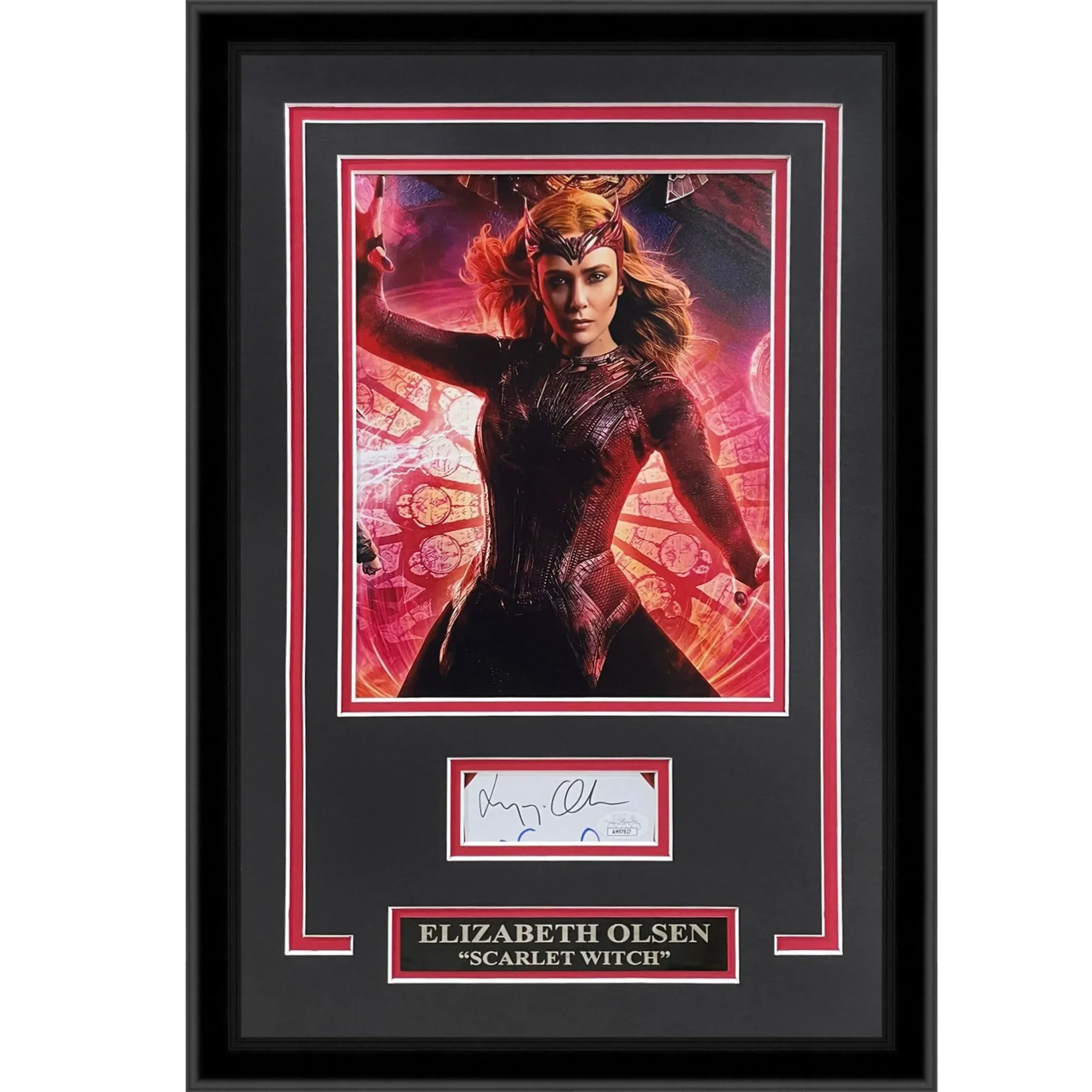 Elizabeth Olsen AKA Scarlet Witch Autographed Marvel "Signature Series" Frame - JSA