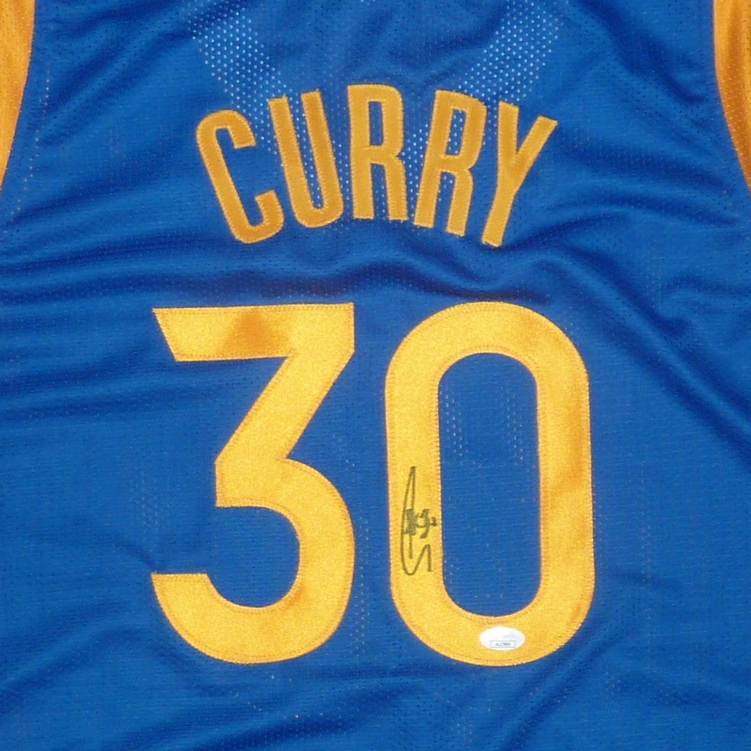 Stephen Curry Autographed (Blue #30) Custom Jersey - JSA
