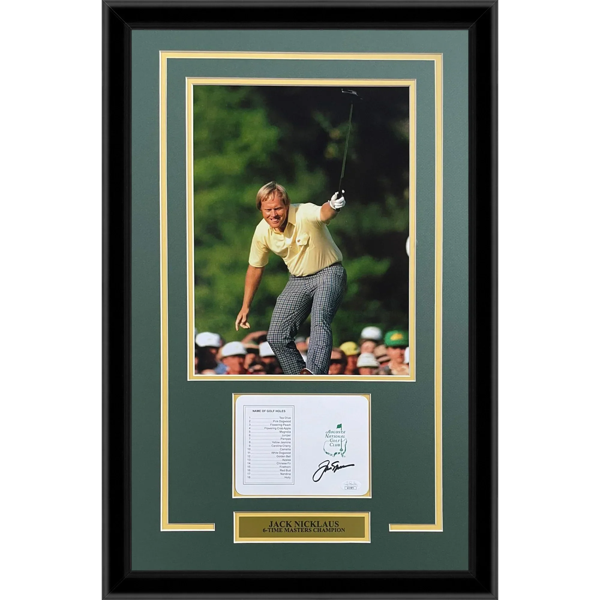 Jack Nicklaus Autographed Augusta National Golf Scorecard Deluxe Framed with 1986 Masters 11x14 Photo - JSA