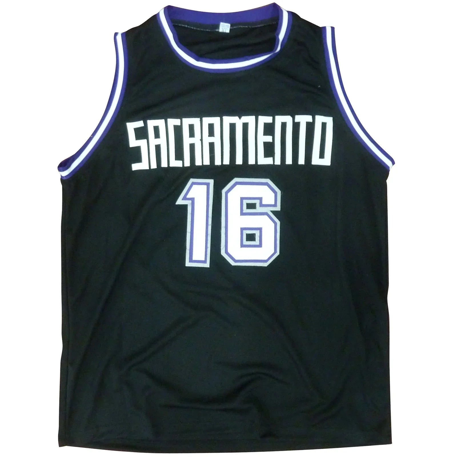Peja Stojakovic Autographed Sacramento (Black #16) Custom Jersey - Beckett