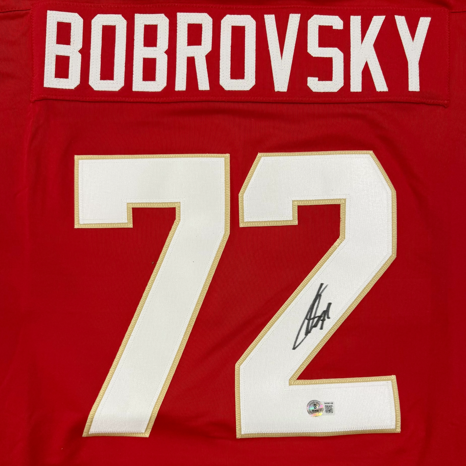 Sergei Bobrovsky Autographed Florida (Red #72) Custom Hockey Jersey - Beckett