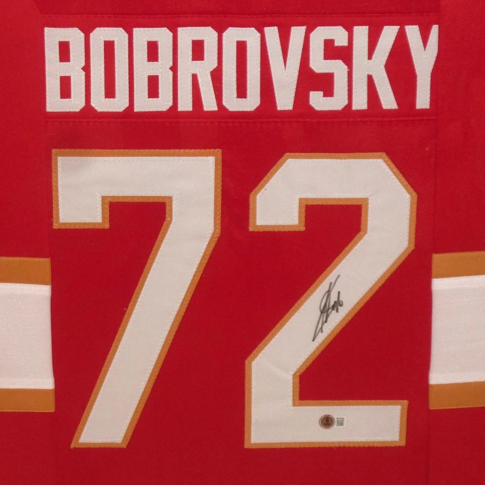 Sergei Bobrovsky Autographed Florida (Red #72) Vertical Framed Jersey - Beckett