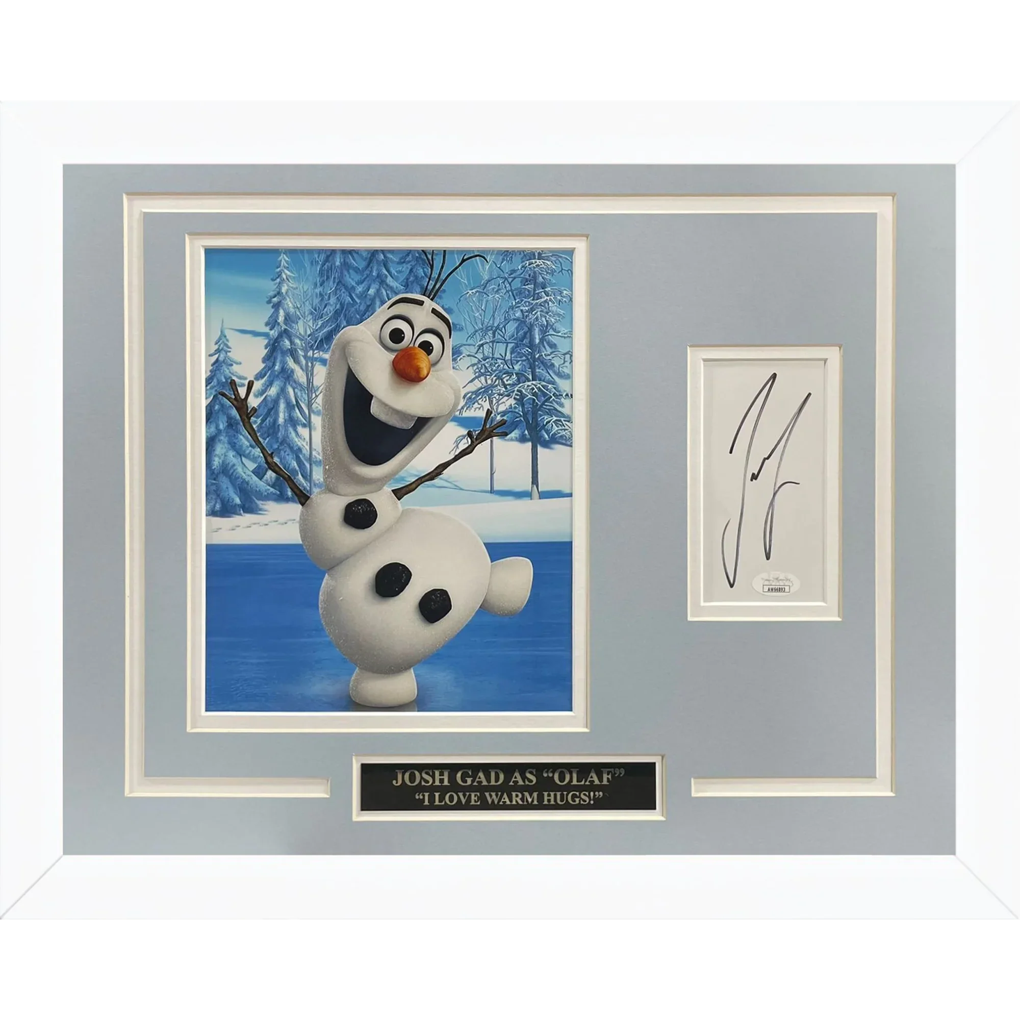 Josh Gad Autographed Frozen Olaf 8x10 Photo Signature Series Frame - JSA