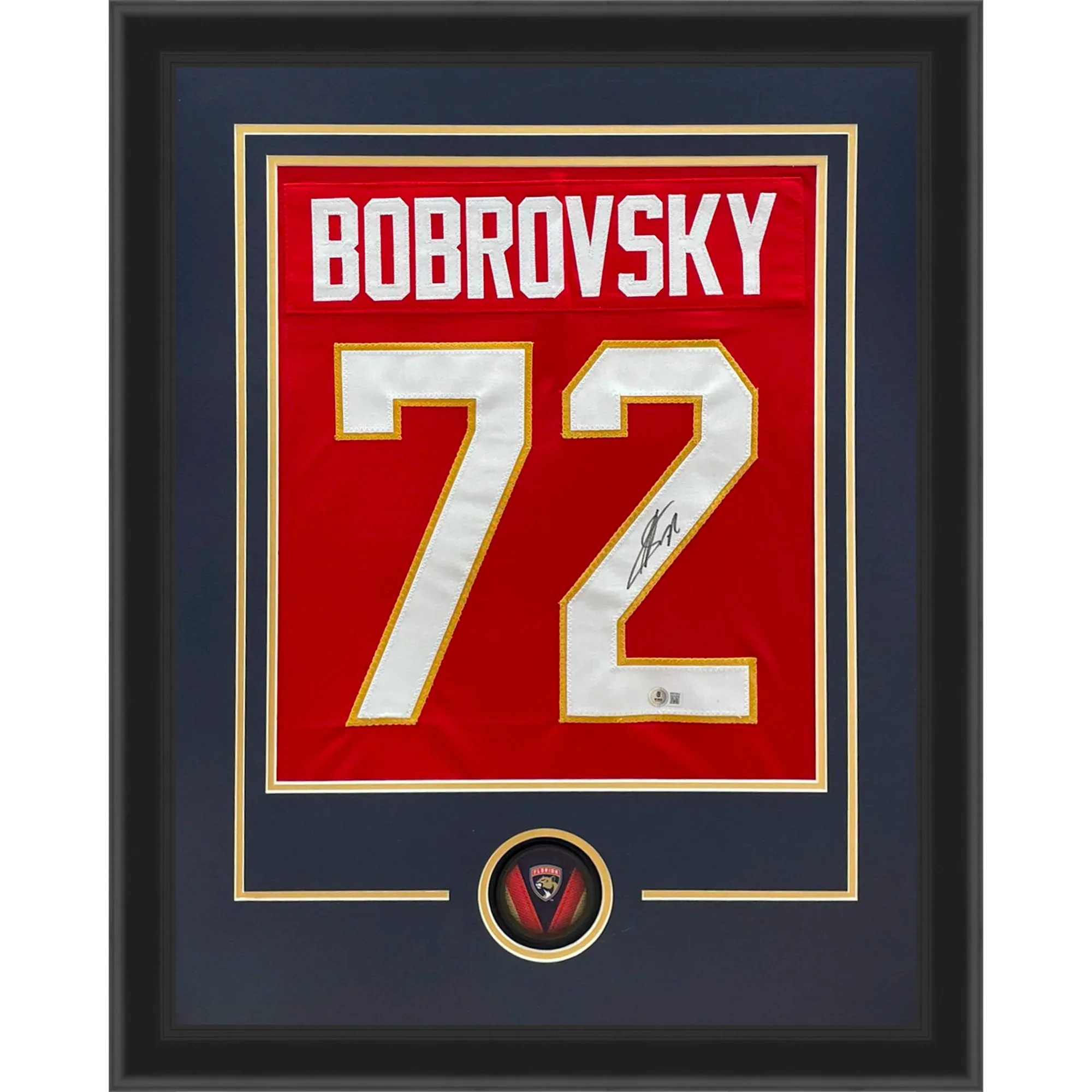 Sergei Bobrovsky Autographed Florida Panthers (Red #72) Jersey Display Frame - JSA