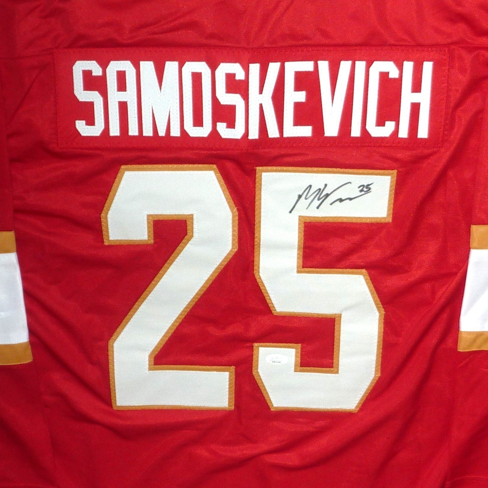 Mackie Samoskevich Autographed Florida (Red #25) Custom Hockey Jersey - JSA