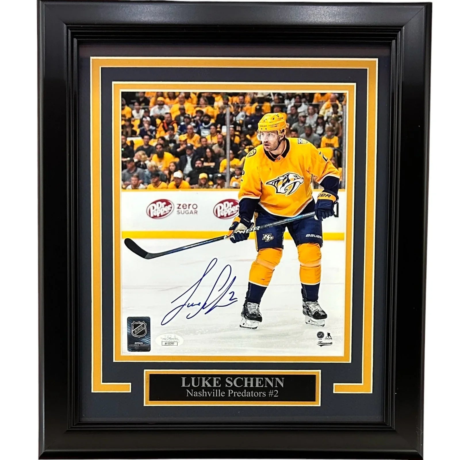 Luke Schenn Autographed Nashville Predators (Action) Deluxe Framed 8x10 Photo - JSA